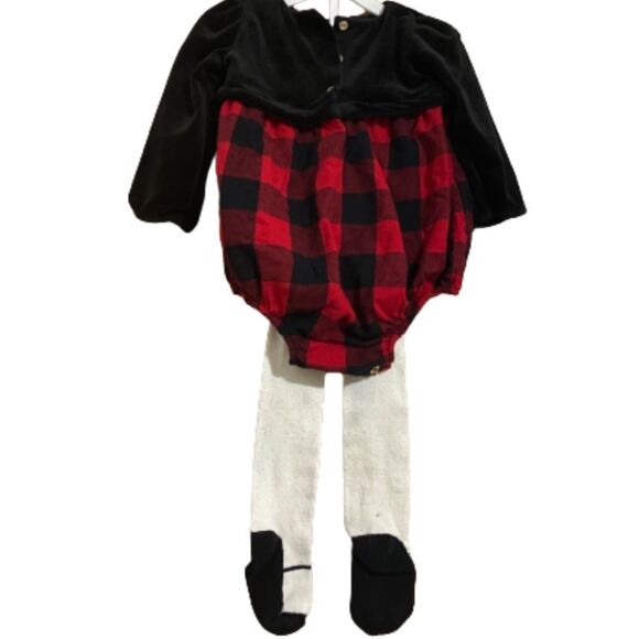 Tommy Bahama Baby Girls’ Christmas Holiday 2-PC Plaid Set Size- 12M - Picture 5 of 6